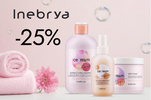 INEBRYA: Скидка 25% при покупке 2-х единиц в чеке.Обратите внимание: скидка  Не отображается в корзине автоматически. Менеджер пересчитает сумму заказа вручную при подтверждении.
