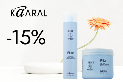 Скидка 15% на Набор PURIFY Filler для интенсивного ухода и наполнения: Шампунь, 300 мл + Маска, 500 мл