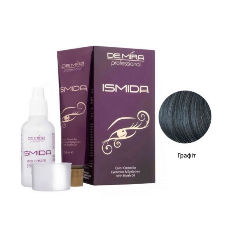 Крем-фарба для брів з олією мирри 3 Графіт DeMira Professional Ismida Color Cream For Eyebrows, (фарба, 20 мл + окислювач 3%, 20 мл) Крем-фарба для брів з олією мирри 3 Графіт DeMira Professional Ismida Color Cream For Eyebrows, (фарба, 20 мл + окислювач 3%, 20 мл)