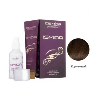 Крем-фарба для брів  з олією мирри 2 Коричнева DeMira Professional Ismida Color Cream For Eyebrows,  (фарба, 20 мл + окислювач 3%, 20 мл)