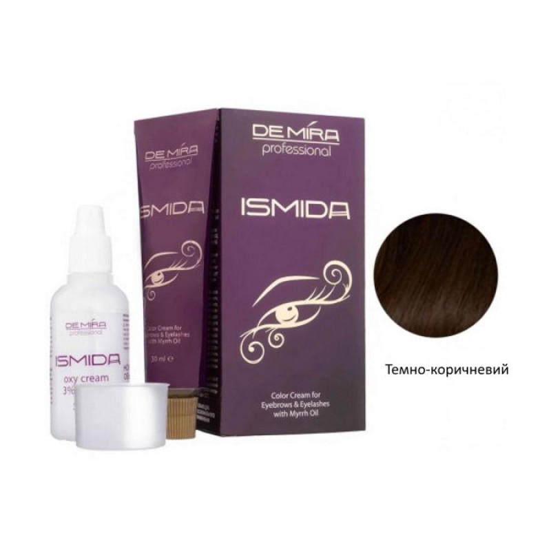 Крем-фарба для брів з олією мирри 2.1 темно- коричнева DeMira Professional Ismida Color Cream For Eyebrows, (фарба, 20 мл + окислювач 3%, 20 мл) Крем-фарба для брів з олією мирри 2.1 темно- коричнева DeMira Professional Ismida Color Cream For Eyebrows, (фарба, 20 мл + окислювач 3%, 20 мл)