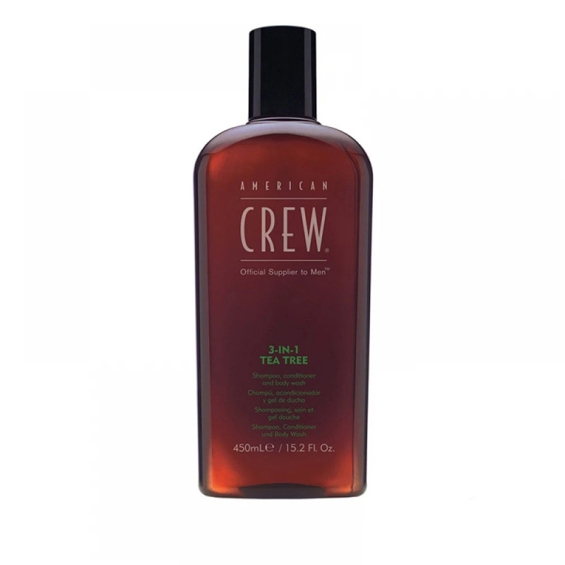 Чоловічий шампунь, кондиціонер та гель для душу 3 в 1 American Crew Tea Tree 250 мл