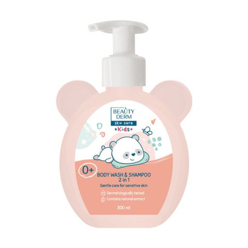 Дитячий гель-шампунь 2 в 1 для новорожденных Beauty Derm 300 мл Дитячий гель-шампунь 2 в 1 для новорожденных Beauty Derm 300 мл