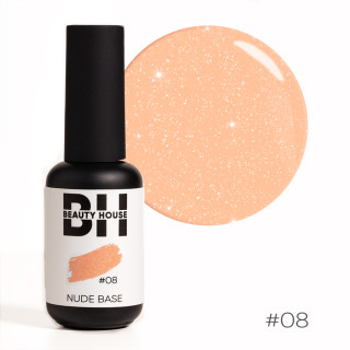 Камуфлююча каучукова основа для гель-лака №08 Beauty House Nude Base Coat 8 мл