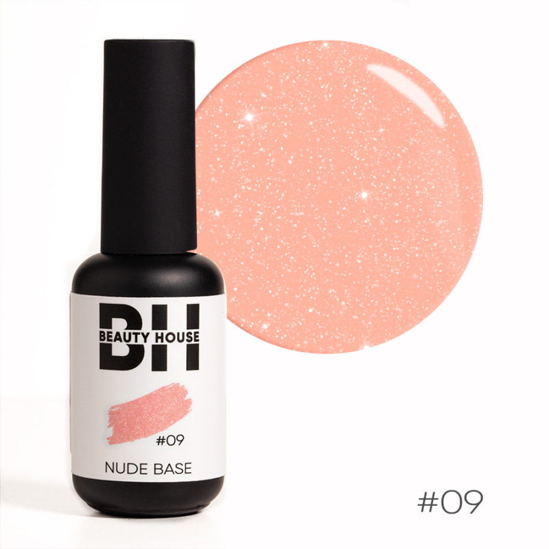 Камуфлирующая каучуковая база для гель-лака №09 Beauty House Nude Base Coat 8 мл Камуфлирующая каучуковая база для гель-лака №09 Beauty House Nude Base Coat 8 мл