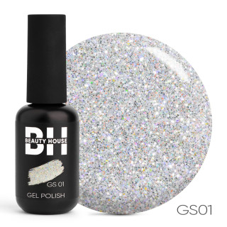 Гель-лак №01 Beauty House Glitter Shine Gel Polish 8 мл