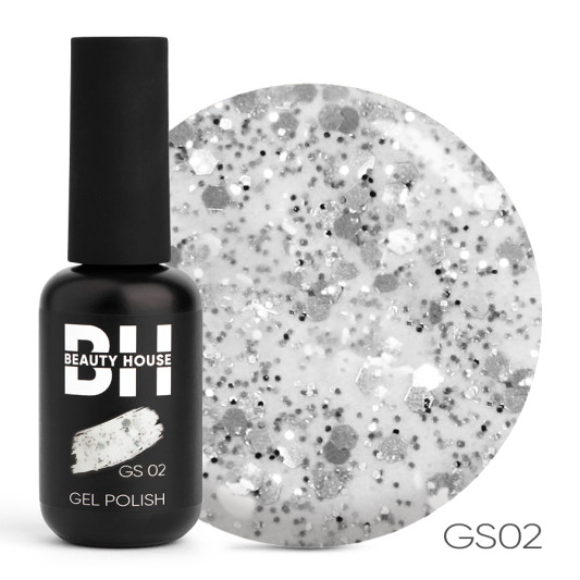 Гель-лак №02 Beauty House Glitter Shine Gel Polish 8 мл