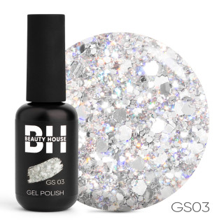 Гель-лак №03 Beauty House Glitter Shine Gel Polish 8 мл