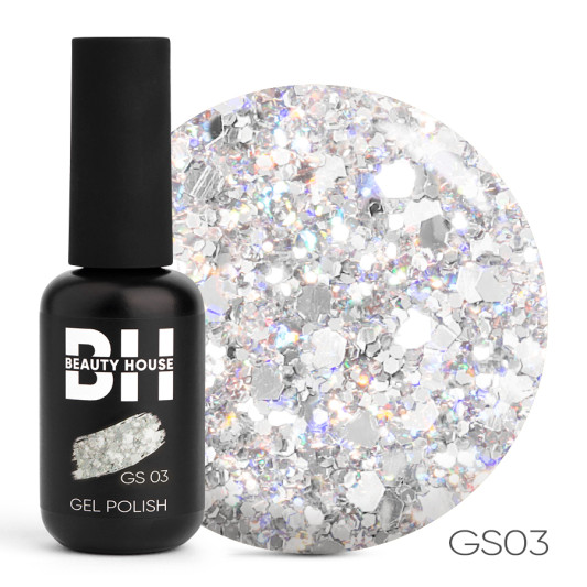Гель-лак №03 Beauty House Glitter Shine Gel Polish 8 мл