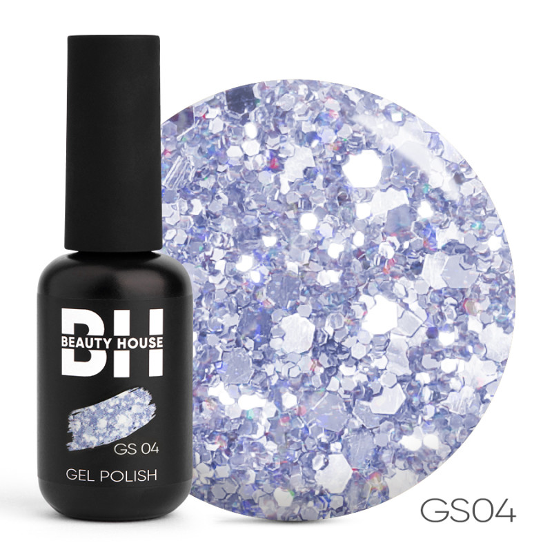 Гель-лак №04 Beauty House Glitter Shine Gel Polish 8 мл Гель-лак №04 Beauty House Glitter Shine Gel Polish 8 мл