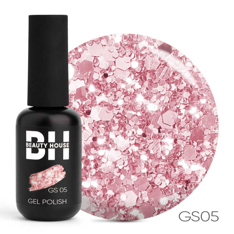 Гель-лак №05 Beauty House Glitter Shine Gel Polish 8 мл Гель-лак №05 Beauty House Glitter Shine Gel Polish 8 мл