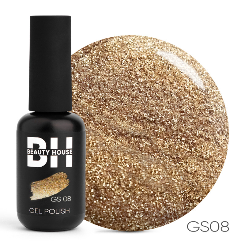 Гель-лак №08 Beauty House Glitter Shine Gel Polish 8 мл Гель-лак №08 Beauty House Glitter Shine Gel Polish 8 мл