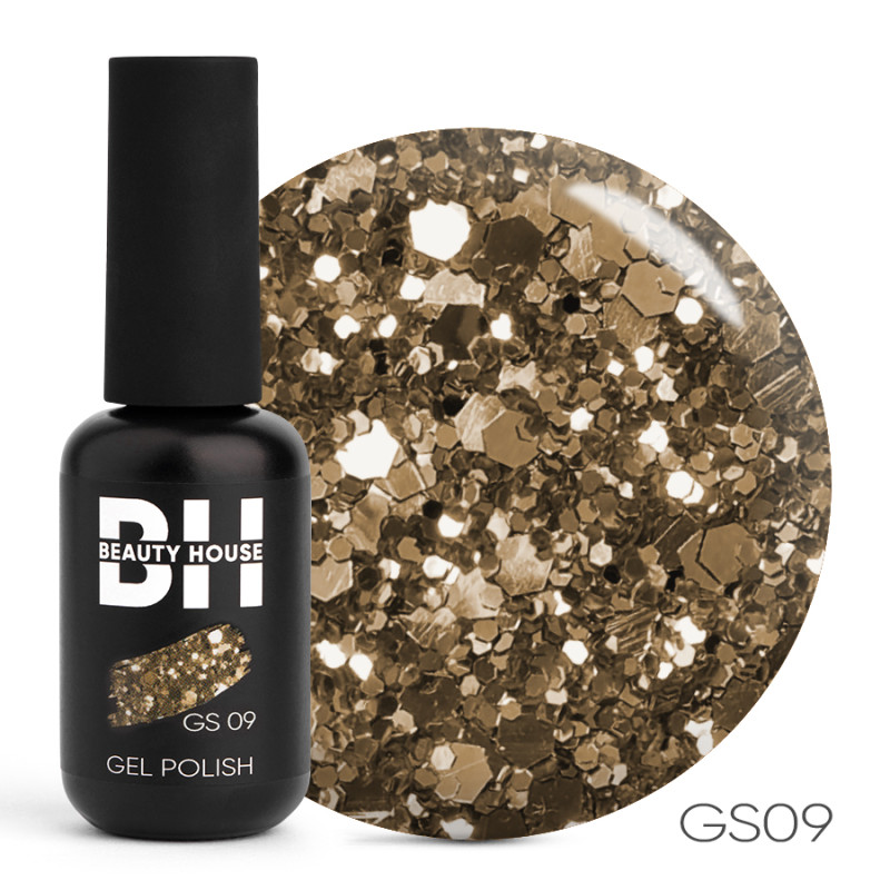 Гель-лак №09 Beauty House Glitter Shine Gel Polish 8 мл Гель-лак №09 Beauty House Glitter Shine Gel Polish 8 мл