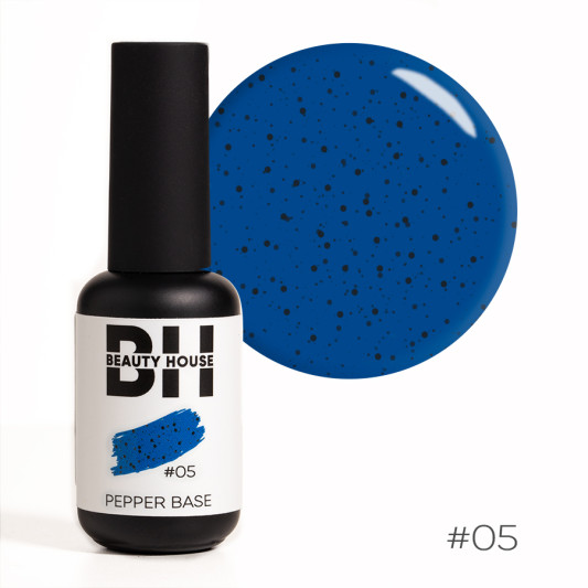 Кольорова каучукова основа з вкрапленнями №05 Beauty House Pepper Base Coat 8 мл