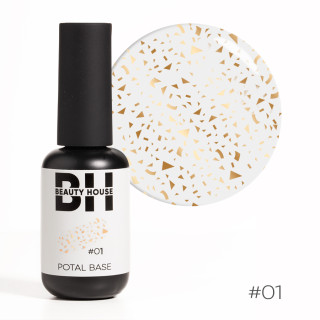 Камуфлююча каучукова основа з поталлю №01 Beauty House Potal Base Coat 8 мл
