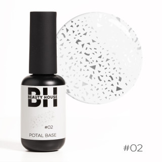 Камуфлююча каучукова основа з поталлю №02 Beauty House Potal Base Coat 8 мл