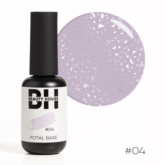Камуфлююча каучукова основа з поталлю №04 Beauty House Potal Base Coat 8 мл