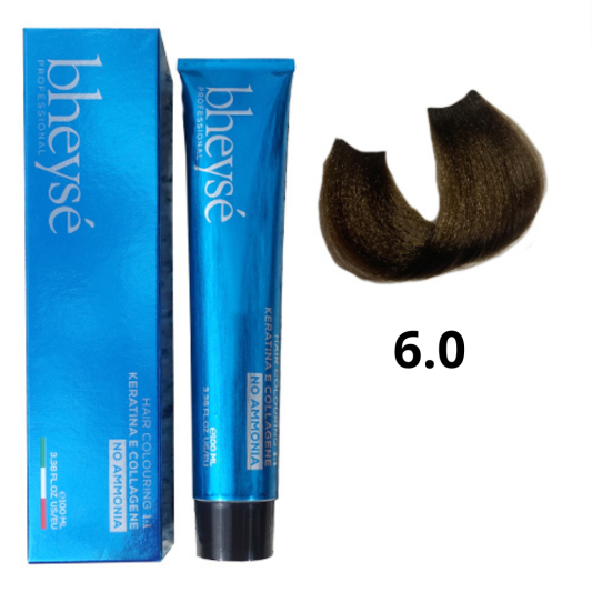Безаміачна крем-фарба з кератином та колагеном 6.0 Темний блонд Bheyse Professional Hair Colouring 100 мл