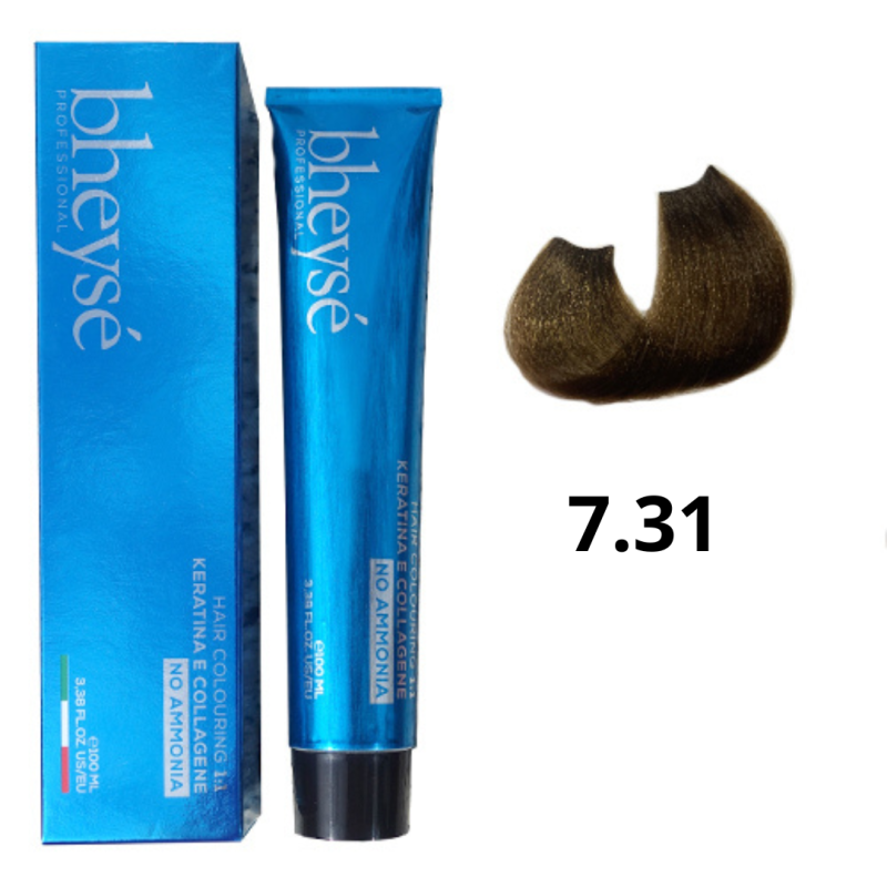 Безаміачна крем-фарба з кератином та колагеном 7.31 Бежевий блонд Bheyse Professional Hair Colouring 100 мл Безаміачна крем-фарба з кератином та колагеном 7.31 Бежевий блонд Bheyse Professional Hair Colouring 100 мл
