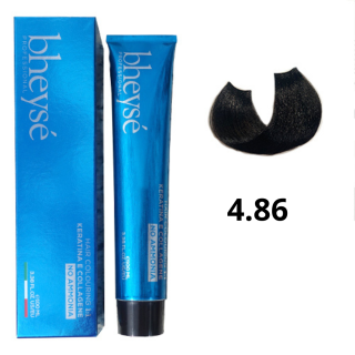 Безаммиачная крем-краска с кератином и коллагеном 4.86 Шоколадный Bheyse Professional Hair Colouring 100 мл