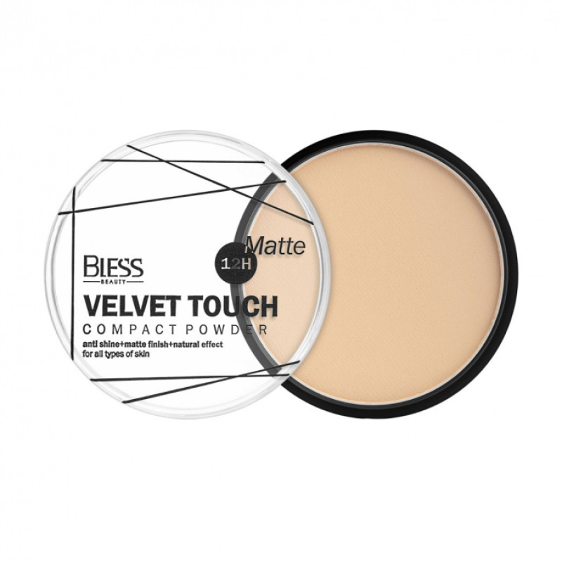 Компактна пудра для обличчя Bless Beauty Velvet Touch 102, 10 г Компактна пудра для обличчя Bless Beauty Velvet Touch 102, 10 г