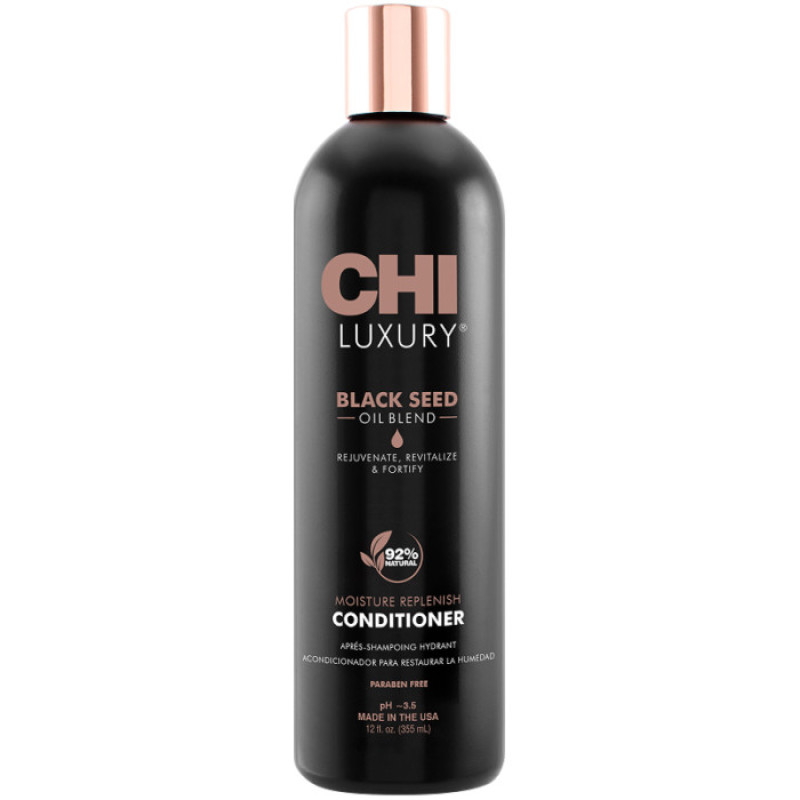 Зволожуючий кондиціонер з олією чорного кмину Luxury Black Seed Oil CHI 355 мл Зволожуючий кондиціонер з олією чорного кмину Luxury Black Seed Oil CHI 355 мл