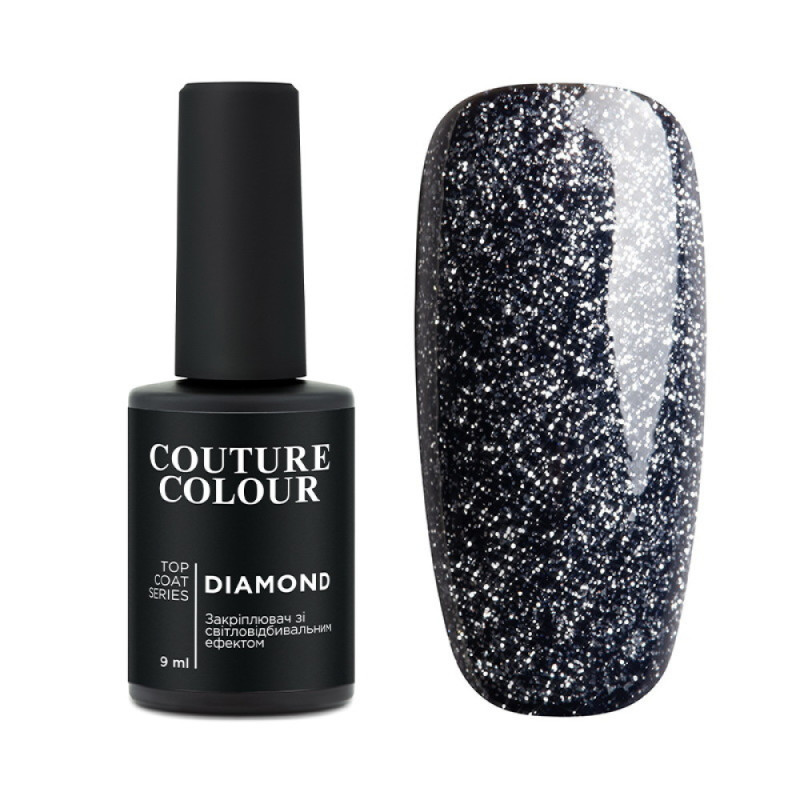 Топ для гель-лаку без липкого шару зі світловідбиваючим ефектом Couture Colour Diamond Top Coat 9 мл Топ для гель-лаку без липкого шару зі світловідбиваючим ефектом Couture Colour Diamond Top Coat 9 мл