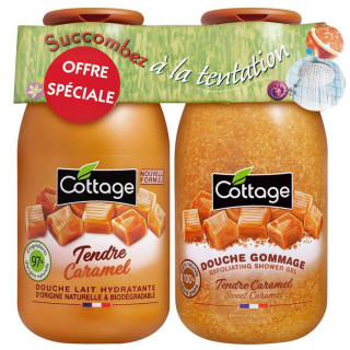 Набір по догляду за тілом Sweet Caramel Молочко для душу 250 мл + Гель-ексфоліант 270 мл Cottage 