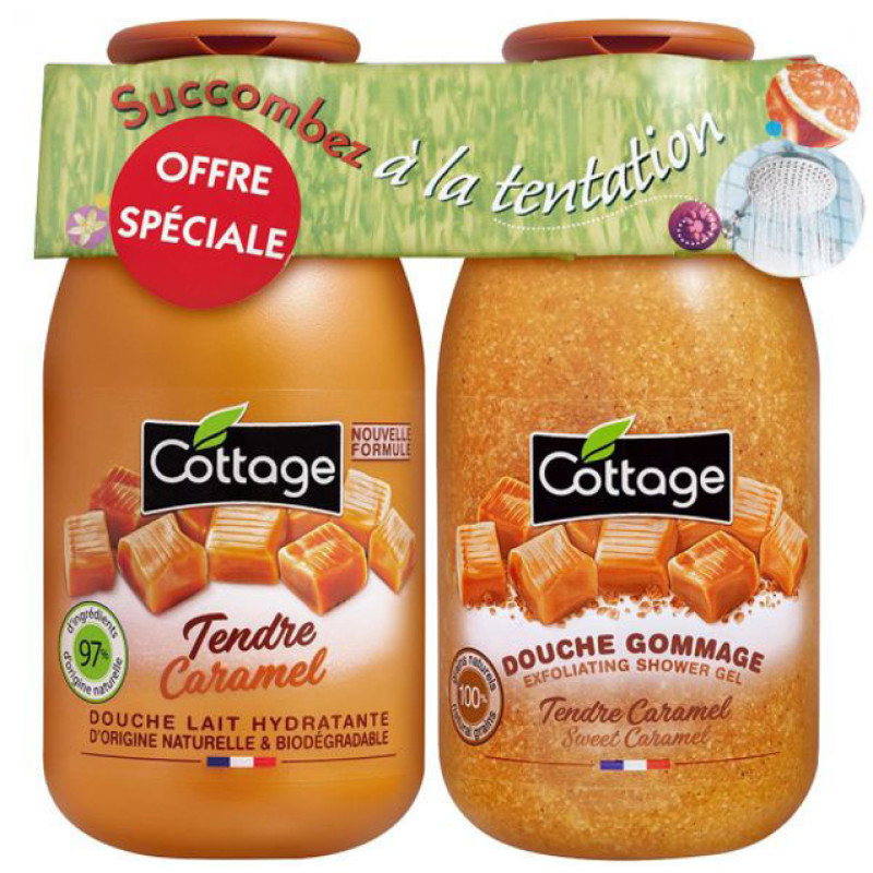 Набір по догляду за тілом Sweet Caramel Молочко для душу 250 мл + Гель-ексфоліант 270 мл Cottage Набір по догляду за тілом Sweet Caramel Молочко для душу 250 мл + Гель-ексфоліант 270 мл Cottage