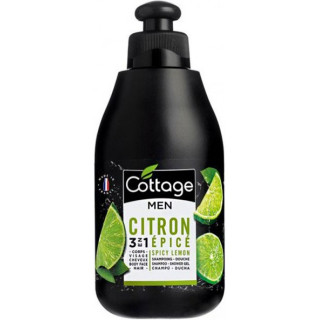 Гель для душу і шампунь Пряний лимон чоловічий Cottage Shampoo-Shower Gel Spicy Lemon Fresh Effect 250 мл