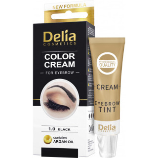 Крем-фарба для брів з аргановою олією Чорна Delia cosmetics 15 мл