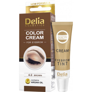 Крем-фарба для брів з аргановою олією Коричнева Delia cosmetics 15 мл