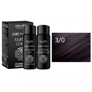 Чоловіча система маскування сивини волосся та бороди 3/0 Темний шатен DeMira Professional DeMen Barber Color