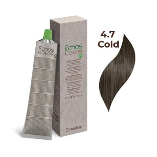 Крем-фарба 4.7 Cold середній каштановий холодний коричневий Echosline Echos Color 100 мл