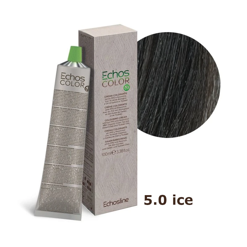 Крем-краска 5.0 Ice светло-каштановый натуральный ледяной Echosline Echos Color 100 мл