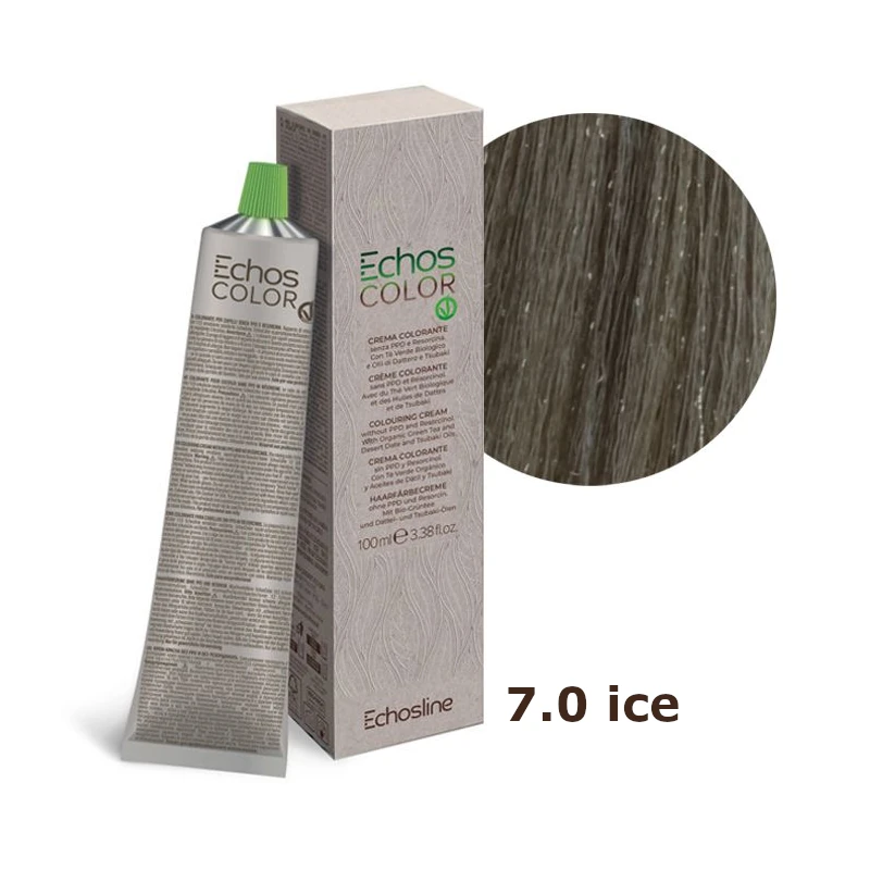 Крем-фарба 7.0 Ice середній блондин натуральний крижаний Echosline Echos Color 100 мл