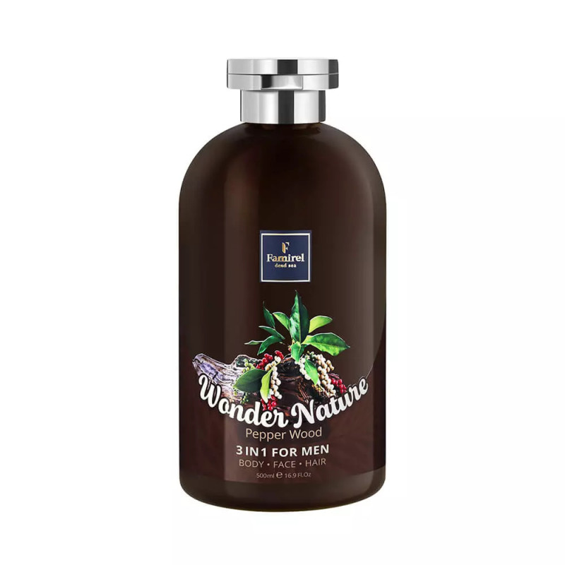 Гель для душу для чоловіків 3 в 1 Famirel Pepper Wood Wonder Nature Shower Gel 3 In 1 500 мл Гель для душу для чоловіків 3 в 1 Famirel Pepper Wood Wonder Nature Shower Gel 3 In 1 500 мл
