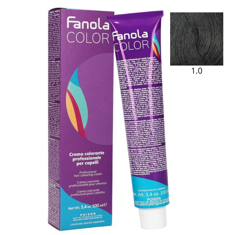 Крем-краска для волос 1/0 Black Fanola Colouring Cream 100 мл Крем-краска для волос 1/0 Black Fanola Colouring Cream 100 мл