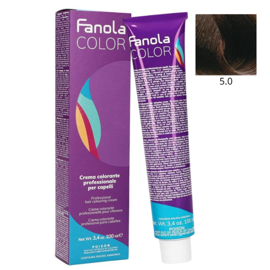 Крем-фарба для волосся 5/0 Light Chestnut Fanola Colouring Cream 100 мл