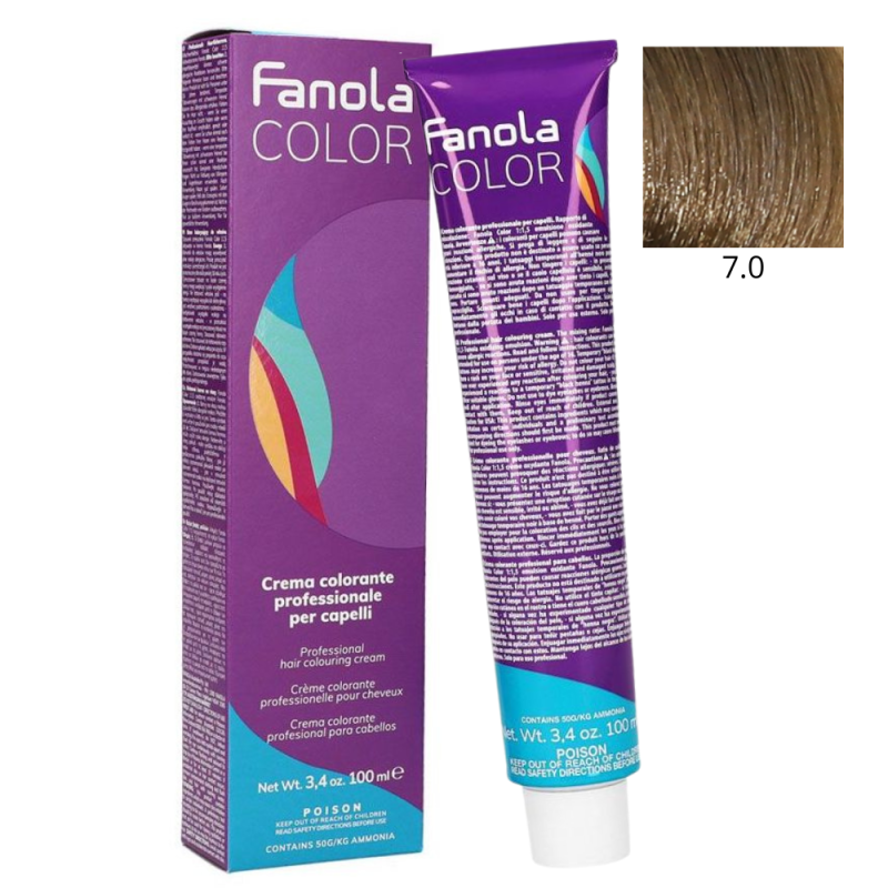 Крем-краска для волос 7/0 Medium Blonde Fanola Colouring Cream 100 мл Крем-краска для волос 7/0 Medium Blonde Fanola Colouring Cream 100 мл