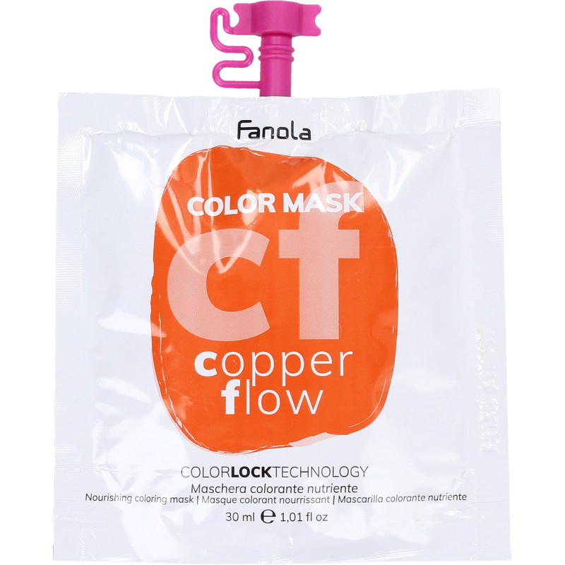 Питательная тонировочная маска для волос Fanola Color Mask Copper Flow 30 мл Питательная тонировочная маска для волос Fanola Color Mask Copper Flow 30 мл