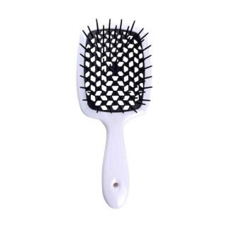 Гребінець для волосся біла з чорним Janeke Superbrush Original 