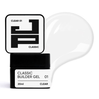 Класичний білдер-гель для моделювання Jerden Proff Classic Builder Gel №01 (прозорий) 20 мл