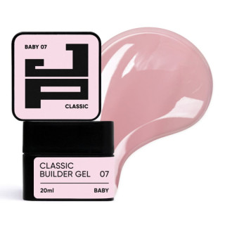 Класичний білдер-гель для моделювання Jerden Proff Classic Builder Gel №07 (рожевий) 20 мл