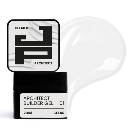 Густий білдер-гель для моделювання Jerden Proff Architect Builder Gel №01 (прозорий) 20 мл
