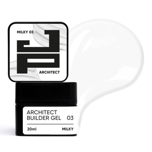 Густий білдер-гель для моделювання Jerden Proff Architect Builder Gel №03 (молочний) 20 мл