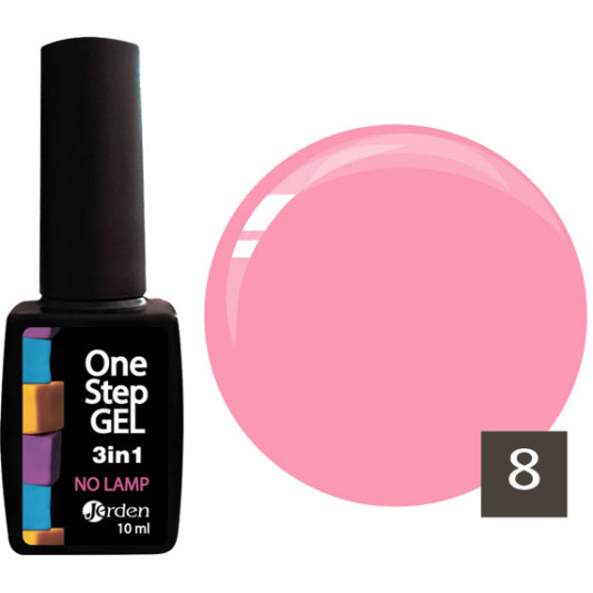 Лак для нігтів з ефектом гелю №08 10 мл, Jerden One Step 3 in 1