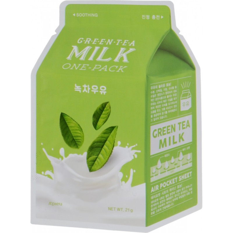 Тканинна маска із зеленим чаєм A'pieu Green Tea Milk One-Pack Face Mask 21 г Тканинна маска із зеленим чаєм A'pieu Green Tea Milk One-Pack Face Mask 21 г