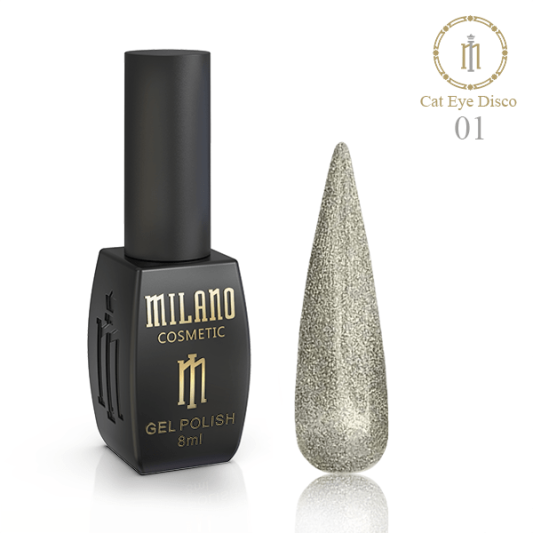 Гель-лак №01 Milano Disco Cat Eye 8 мл