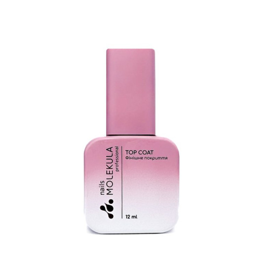Каучуковий топ з блиском без липкого шару Top Rubber Shine no sticky Nails Molekula 12 мл